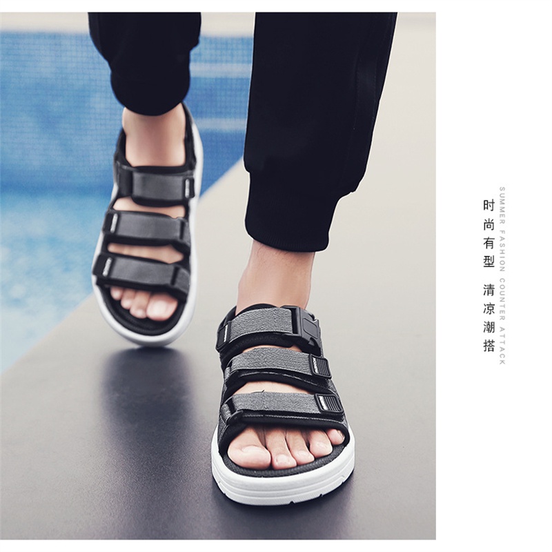 Giày Sandal Cao Su Đế Dày Phong Cách Hàn Quốc Thời Trang Đi Biển Mùa Hè Mới Cho Nam