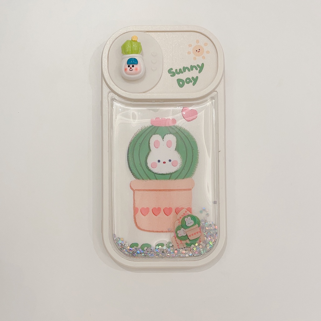 Ốp Điện Thoại Mềm Chống Sốc Hình Thỏ / Xương Rồng Lấp Lánh Hoạt Hình Cho iPhone 14 14PRO max 13 12PRO max 13pro max 11