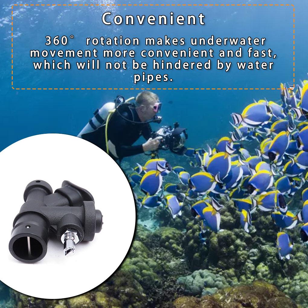 Đầu Nối Ống Thở Đi Lặn Có Thể Điều Chỉnh Xoay 360 Độ Chất Liệu Nhôm