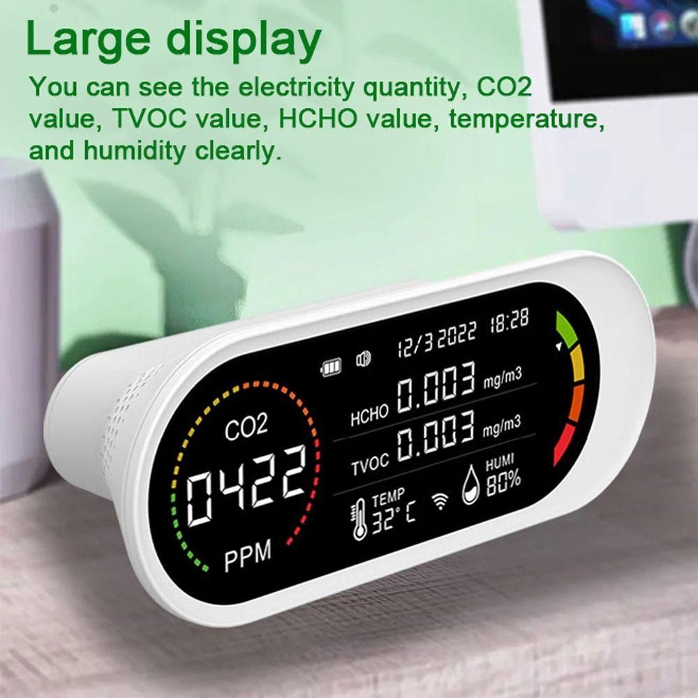 CONOPERY Máy Đo Chất Lượng Không Khí  Tự Cân Bằng Carbon Dioxide TVOC Hchoo CO2