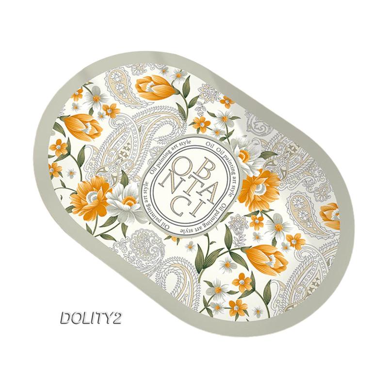 Set 2 Thảm Lót Sàn Nhà Tắm / Bồn Rửa Chén Hình Oval Thấm Hút Nước Chống Trượt