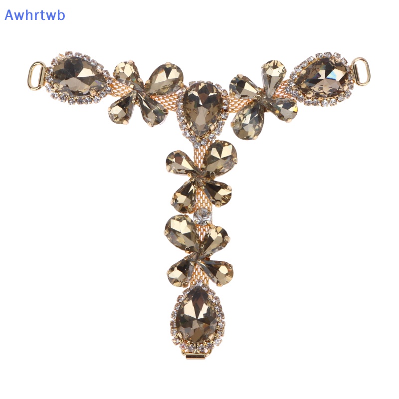 1 Phụ Kiện Khóa Giày Bikini Đính Đá Thủ Công Màu Vàng / Bạc Mới