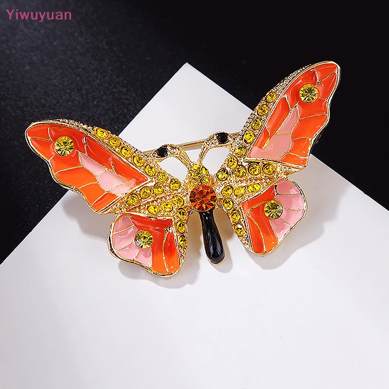< Yiwuyuan > Trâm Cài Áo Khoác Hình Bướm Đính Kim Cương Giả Nhiều Màu Thời Trang Phụ Kiện Hóa Trang