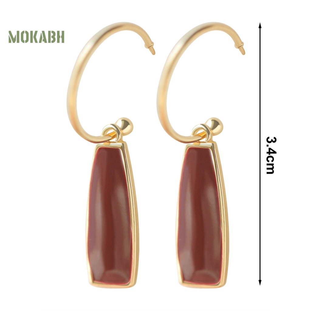 [Mới] 1 Cặp Bông Tai Dạng Kẹp Hình Học Mạ Bóng Cao Trang Trí Quyến Rũ Hàng Ngày Cho Nữ