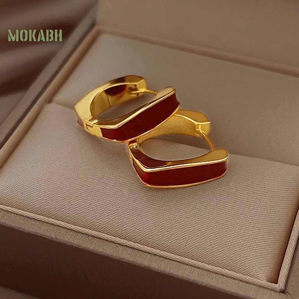 1 Đôi Bông Tai Mạ Điện Bóng Cao Sang Trọng Thoải Mái Dành Cho Nữ