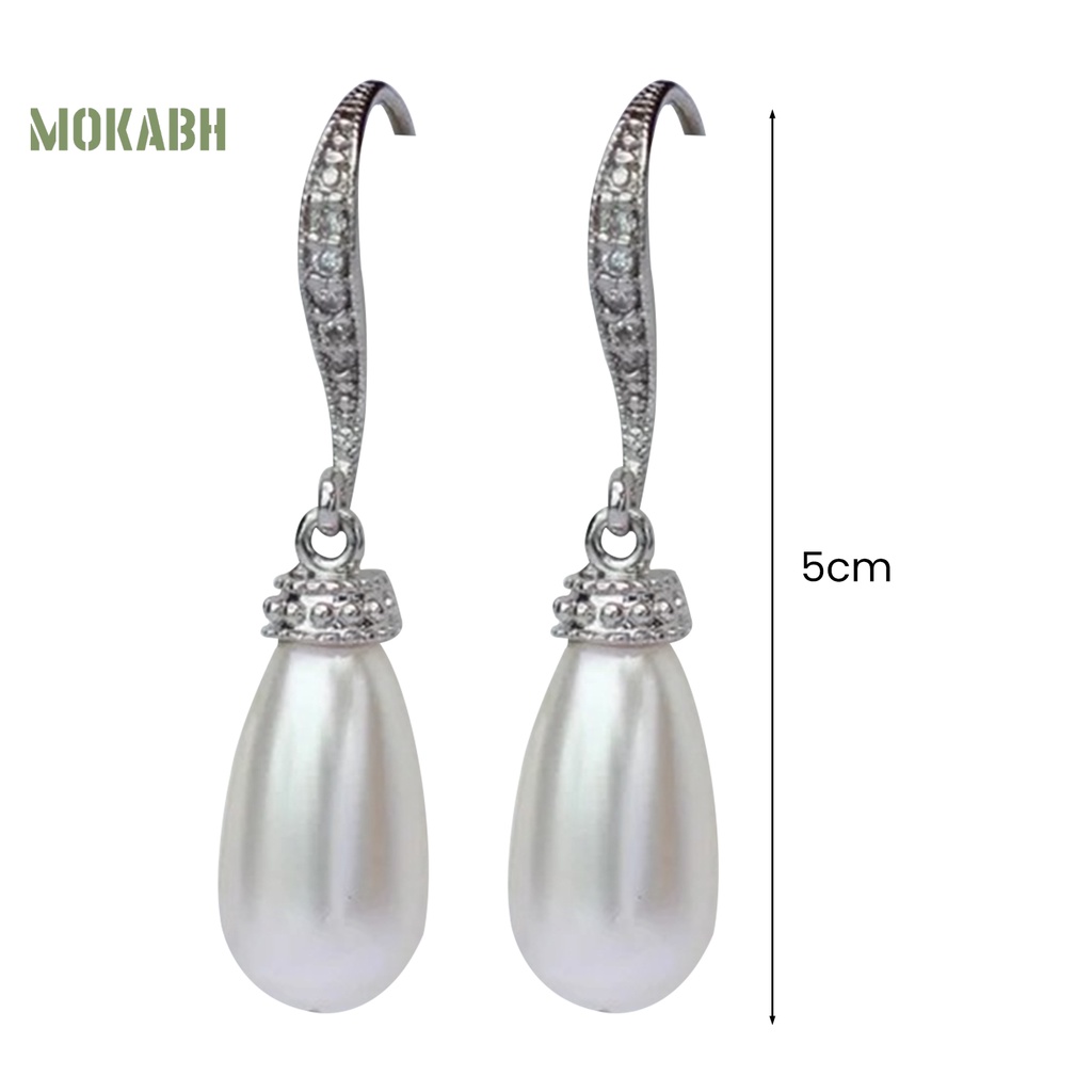 1 Đôi Bông Tai Hình Giọt Nước Đính Ngọc Trai Giả Thời Trang Dành Cho Nữ