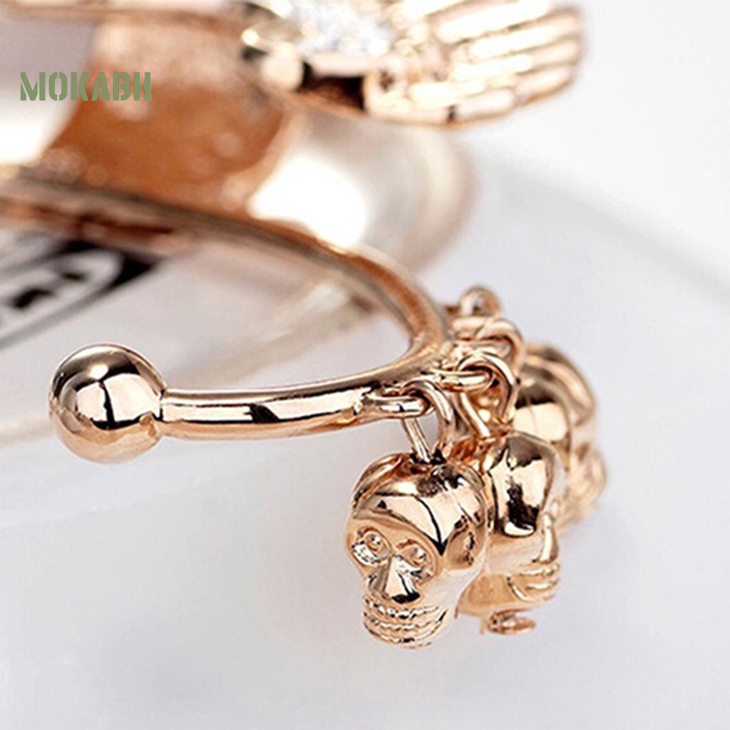 Khuyên Vành Tai Hình Đầu Lâu Đính Đá Cá Tính Cho Nữ