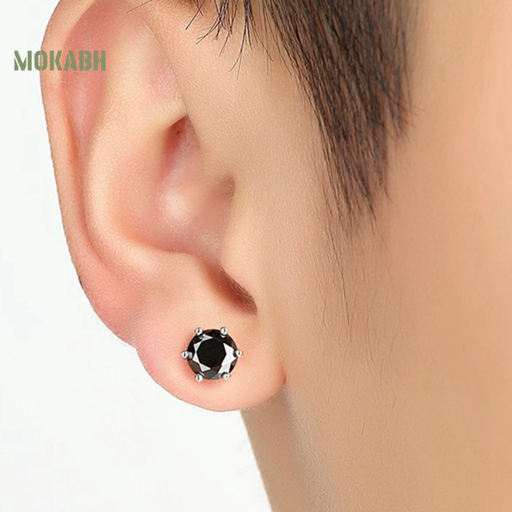 1 Đôi Bông Tai Kẹp Đính Đá Cubic Zirconia Không Cần Xỏ Lỗ Dành Cho Nam Nữ Trong Đám Cưới