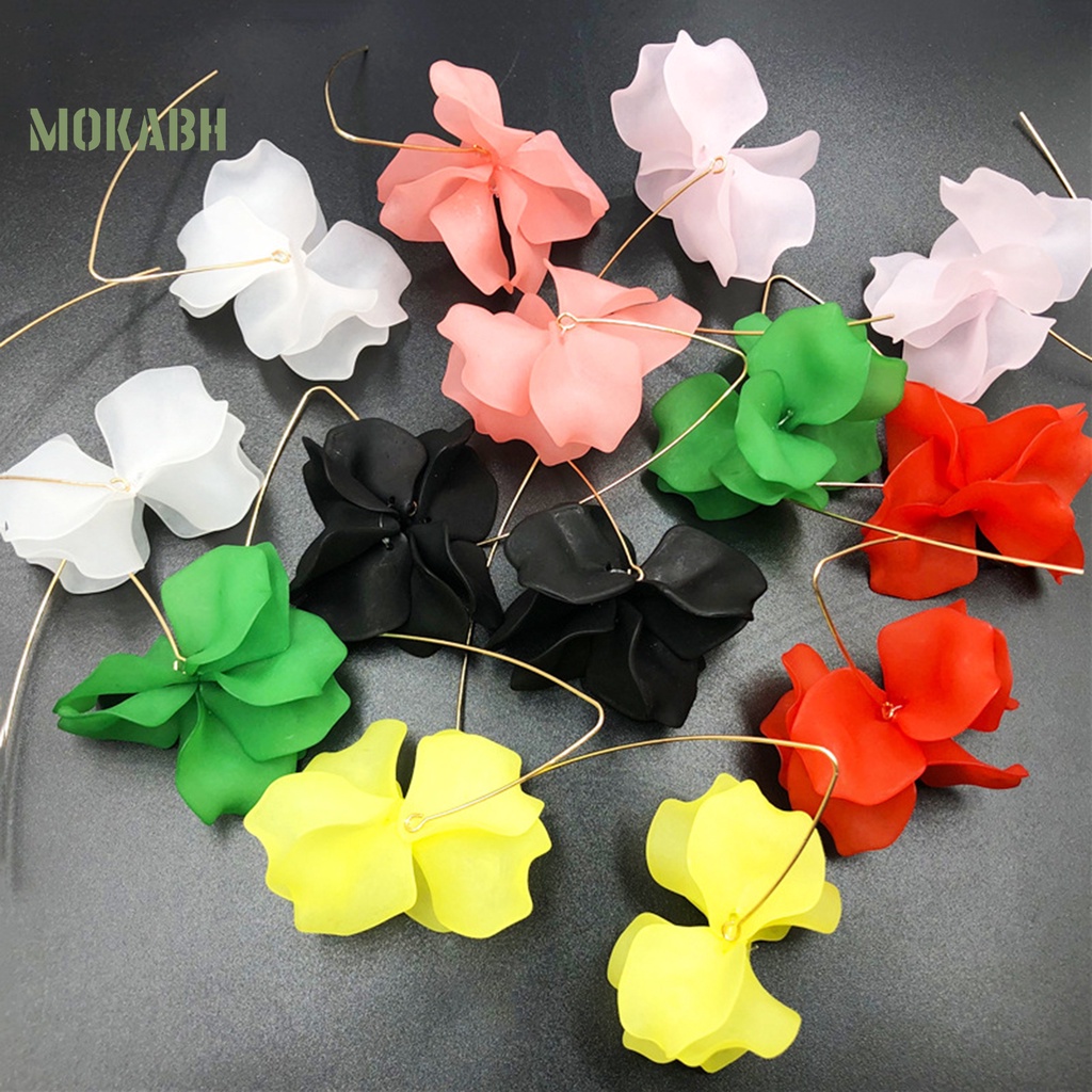 1 Đôi Bông Tai Móc Hình Cánh Hoa Phong Cách Bohemian Thời Trang Cho Nữ