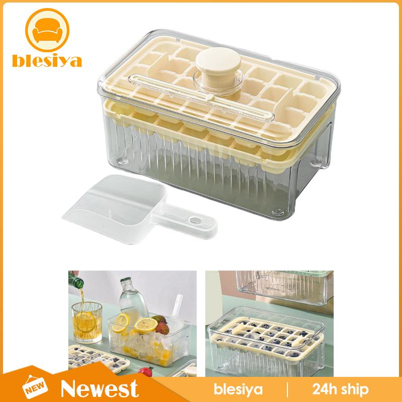 Khay Làm Đá Viên Dạng Nhấn Tiết Kiệm Không Gian Có Thể Tái Sử Dụng