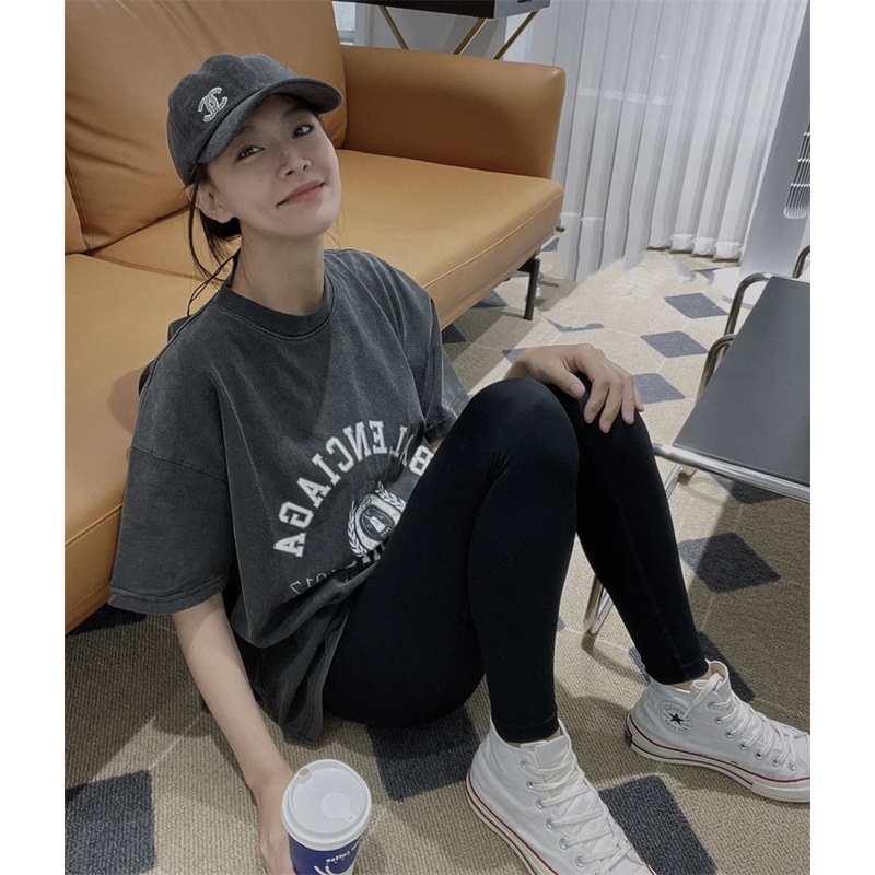 Áo Thun Ngắn Tay Dáng Rộng In Hình Vương Miện Thời Trang Chất Lượng Cao