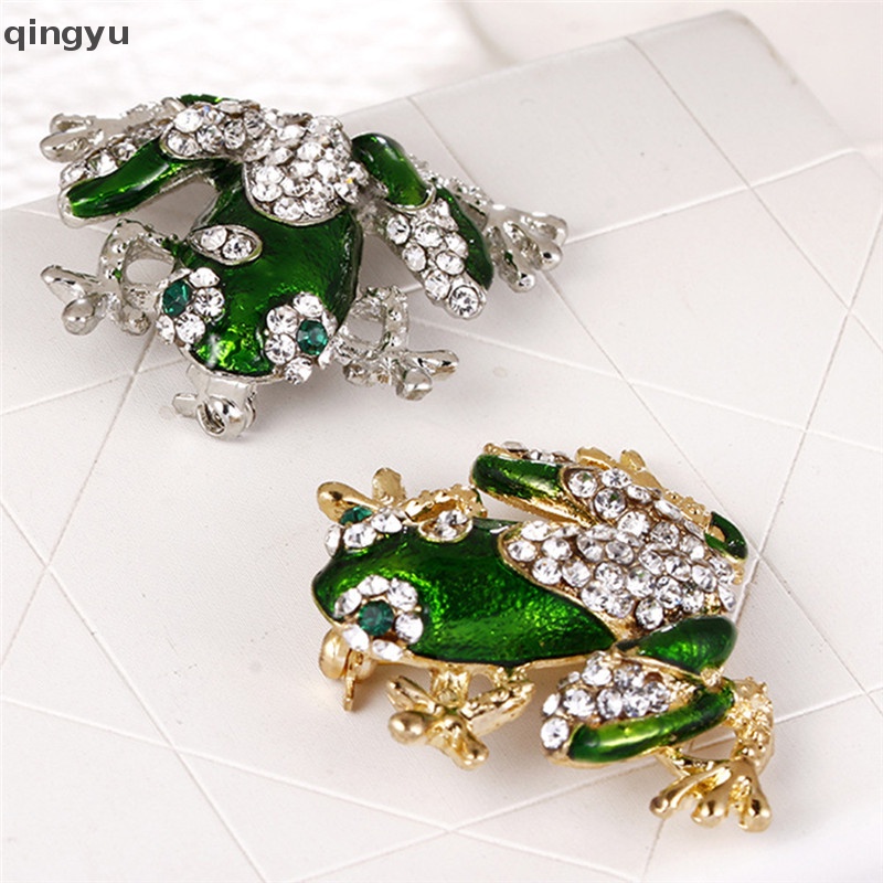 Trâm Cài Áo Hình Ếch Xanh Đính Đá Pha Lê Thanh Lịch