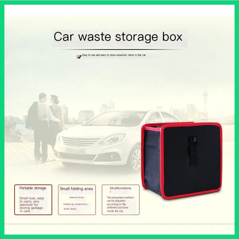 Thùng Đựng Rác Bằng Vải Oxford Chống Thấm Nước Có Thể Gấp Gọn Tiện Dụng Cho Xe Hơi Jwvn