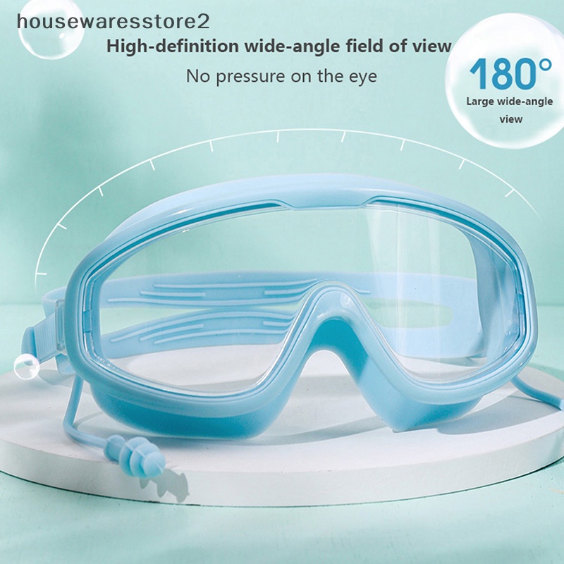 Set 2 Kính Bơi Gọng Lớn Bằng Silicone Mềm Chống Nước Chống Sương Mù Cho Nam Nữ