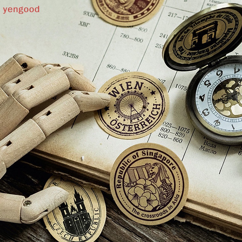 Hộp 46 Miếng Dán Giấy Trang Trí Nhật Ký Phong Cách Vintage