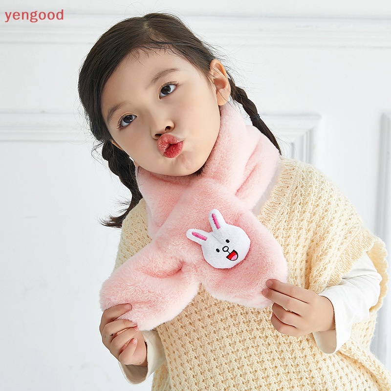 Khăn Choàng Lông Xù Dày Dặn Ấm Áp Kiểu Hoạt Hình Đáng Yêu Cho Bé Mùa Thu Đông