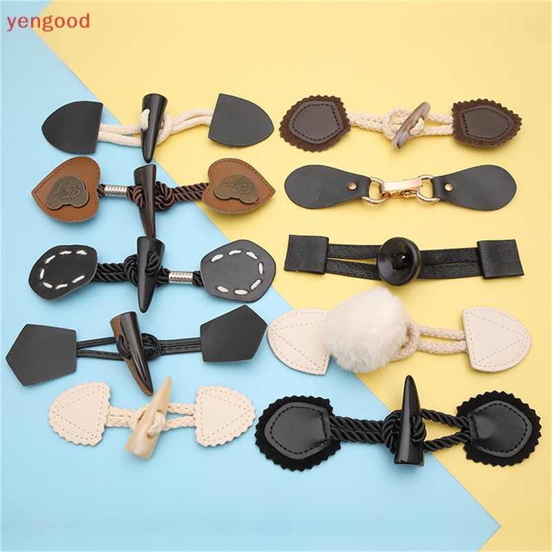 Bộ 2 Nút Gỗ Hình Chiếc Sừng Dùng May Áo Khoác Da DIY