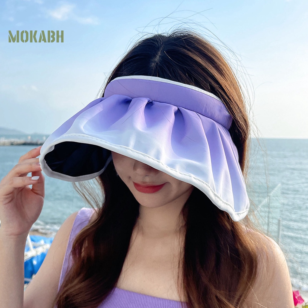Nón Tennis Hở Chóp Màu Gradient In Chữ Bằng Vinyl Thời Trang