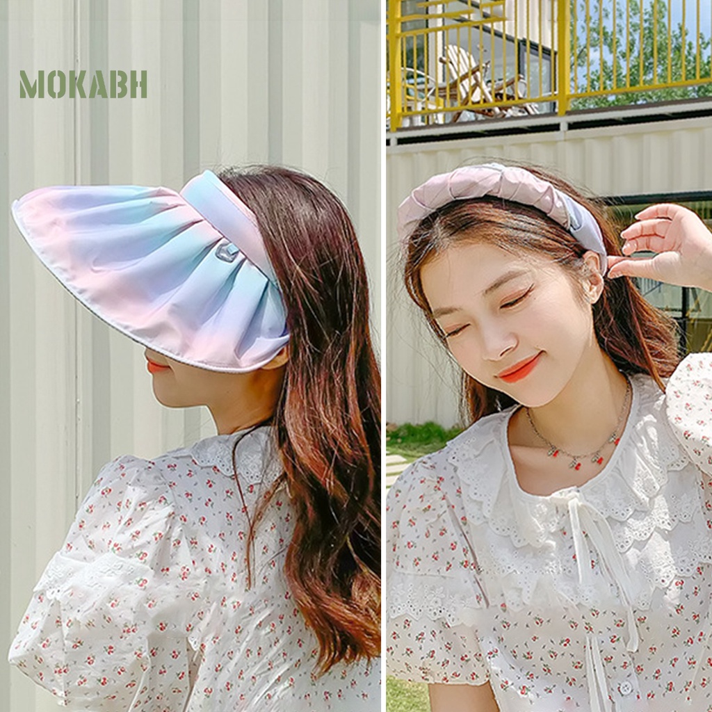 Mũ Chống Nắng Mùa Hè Thoáng Khí Chống Tia UV Hình Vỏ Sò Màu Gradient Cho Nữ