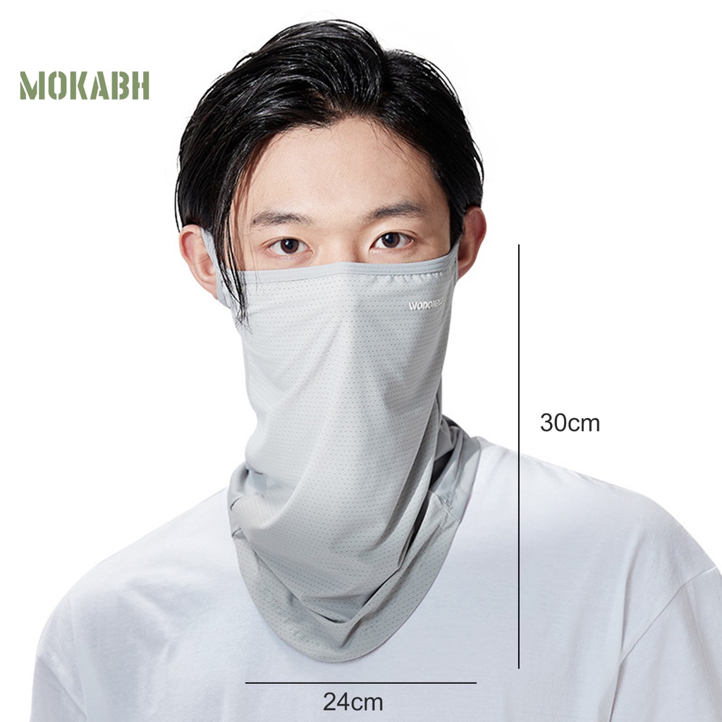 Khăn Quàng Cổ Chống Nắng Bằng Lụa Lạnh Màu Trơn Thêu Chữ Bảo Vệ Tai