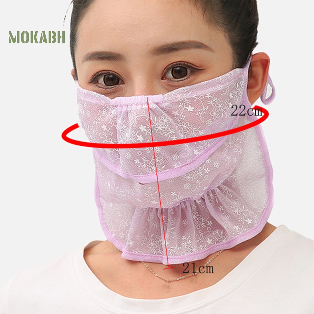 Khẩu Trang Chống Nắng Chống Bụi Thêu Hoa Mỏng Bảo Vệ Mặt Và Cổ