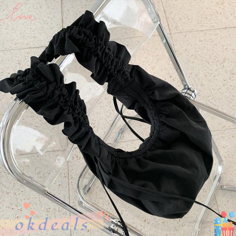 Ba Lô Đeo Chéo Cỡ Lớn Phối Ren Xếp Ly Dễ Thương