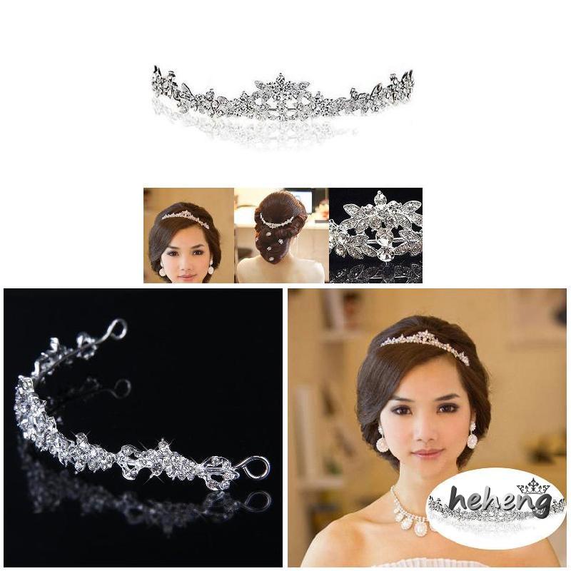 Vương Miện Cài Tóc Đính Đá Sáng Lấp Lánh Cho Cô Dâu