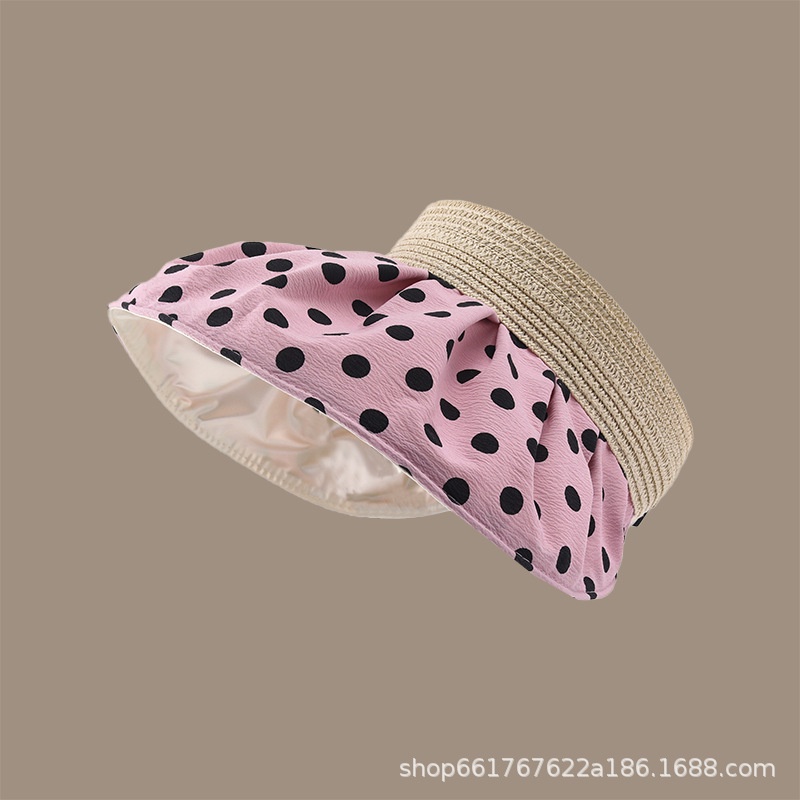 Mũ Rộng Vành Chống Nắng Họa Tiết Chấm Bi Thời Trang Đi Biển Mùa Hè