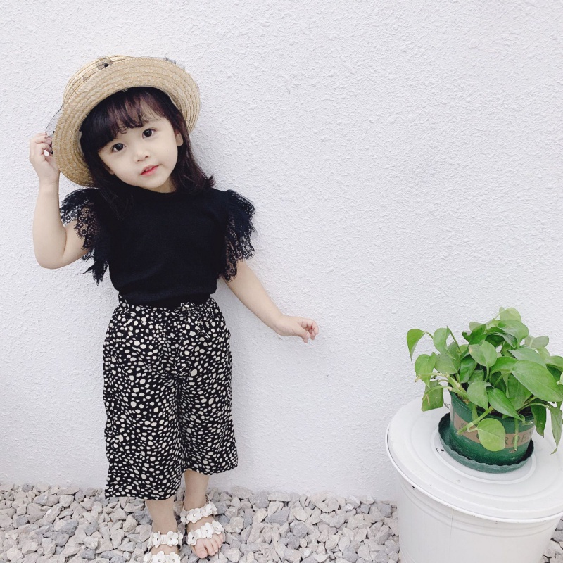 Áo Thun Cotton Phối Ren Dễ Thương Dành Cho Bé Gái