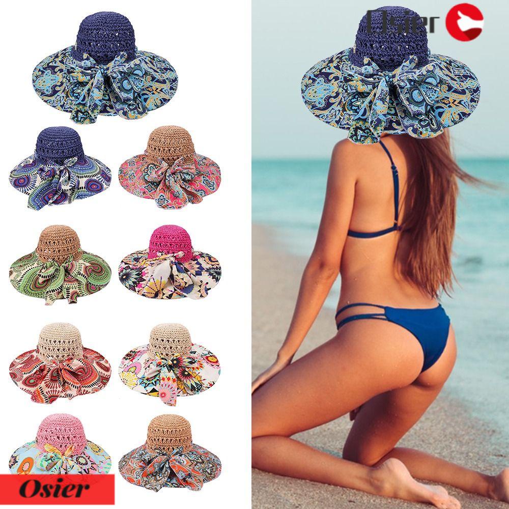 Nón Cối Rộng Vành Phối Họa Tiết Hoa Phong Cách Bohemian Thời Trang Xuân Hè Cho Nữ 1