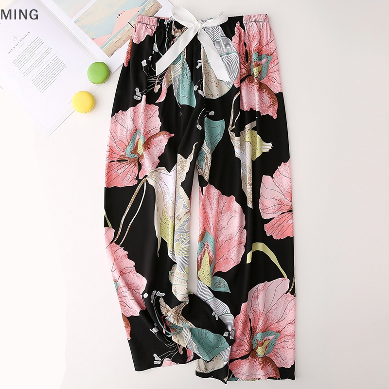 Quần Cotton Mỏng Dài Đến Mắt Cá Chân Dáng Rộng In Họa Tiết Hoa Thời Trang Mùa Hè Hàng Mới 2023 Dành Cho Bạn Nữ Mặc Ở Nhà