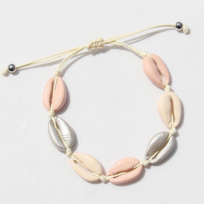 Nuserw Vòng Tay Vỏ Sò Màu Cầu Vồng Thời Trang paua cowrie sea Có Thể Điều Chỉnh