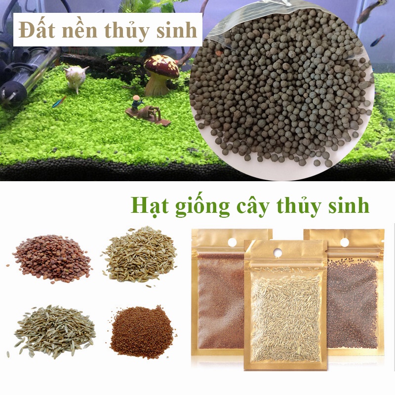 Rẻ 🥇Đất nền thủy sinh, Phân nền thủy sinh chuyên dùng cho hồ thủy sinh, cây thủy sinh, Hạt giống cây thủy sinh