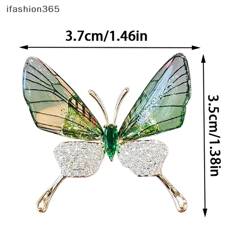 Ghim Cài Áo Hình Bướm Đính Đá Pha Lê Tráng Men Thời Trang ifashion365