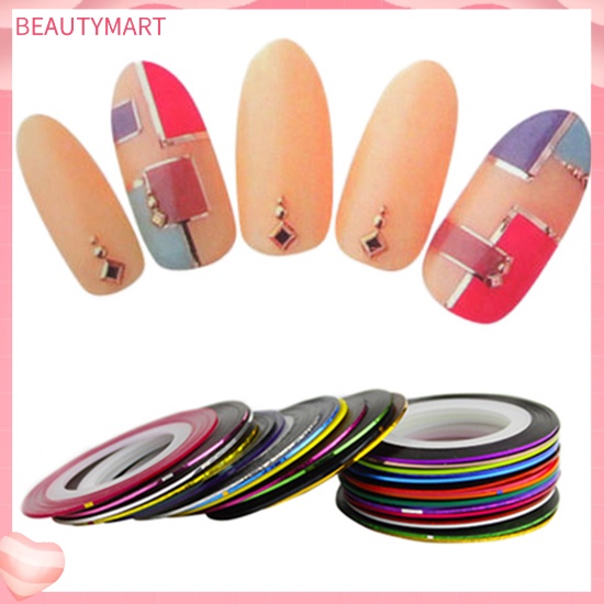 Bộ 30 Cuộn Băng Keo Dán Trang Trí Móng Tay Nhiều Màu Sắc DIY