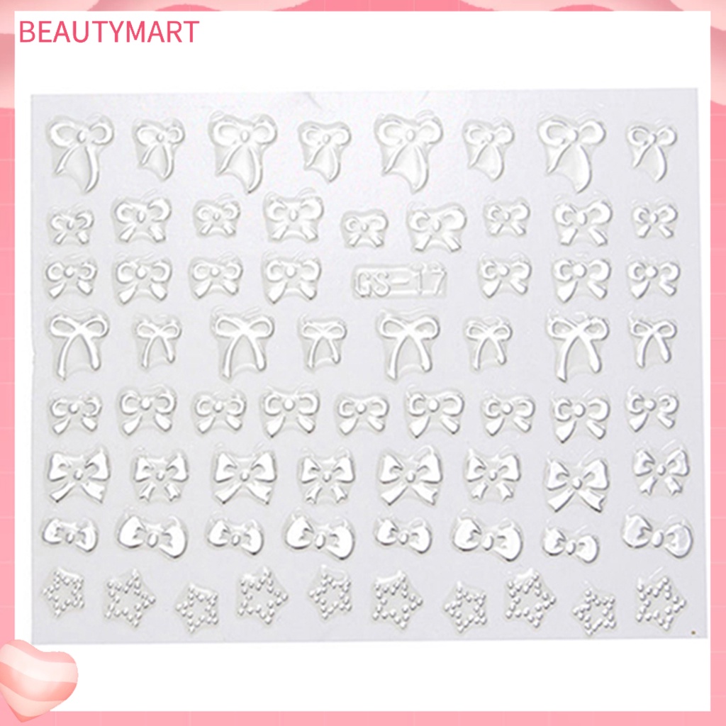 Miếng Dán Trang Trí Móng Tay Hình Nơ Trái Tim Thời Trang DIY