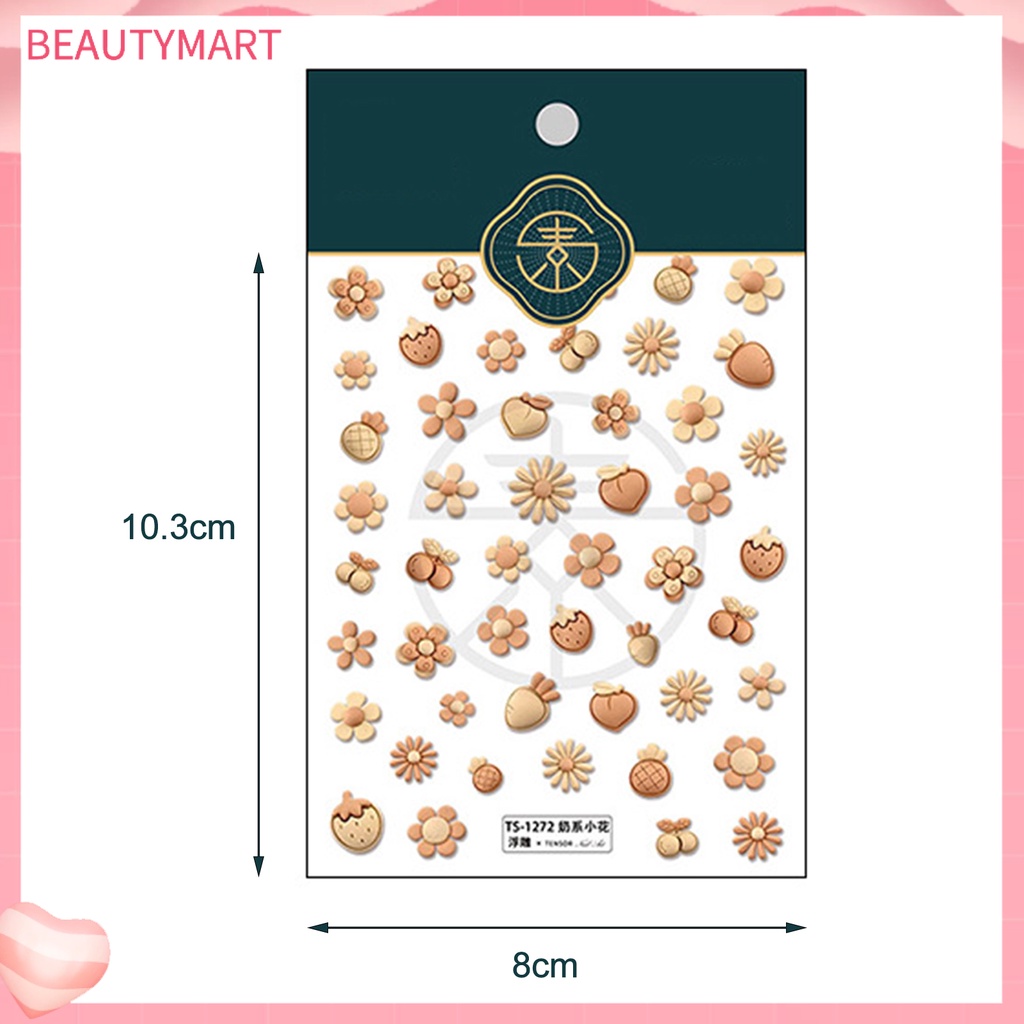 Miếng Dán Trang Trí Móng Tay Tự Dính Chống Thấm Nước Siêu Mỏng Họa Tiết Hoa Tinh Tế