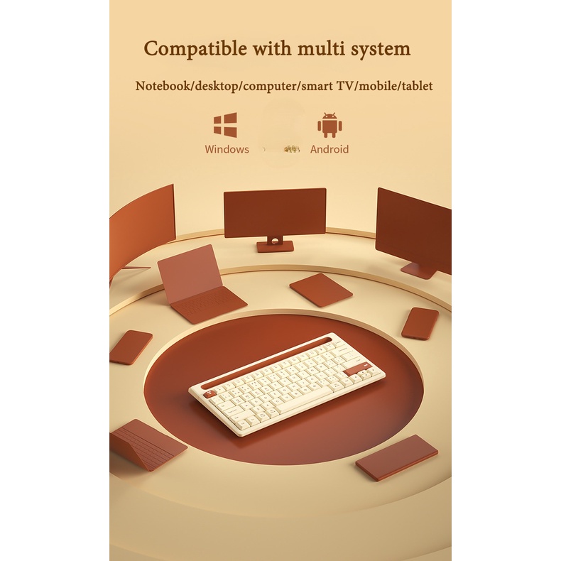 Bàn Phím Không Dây bluetooth 79 Phím Có Giá Đỡ Cho windows android laptop notebook