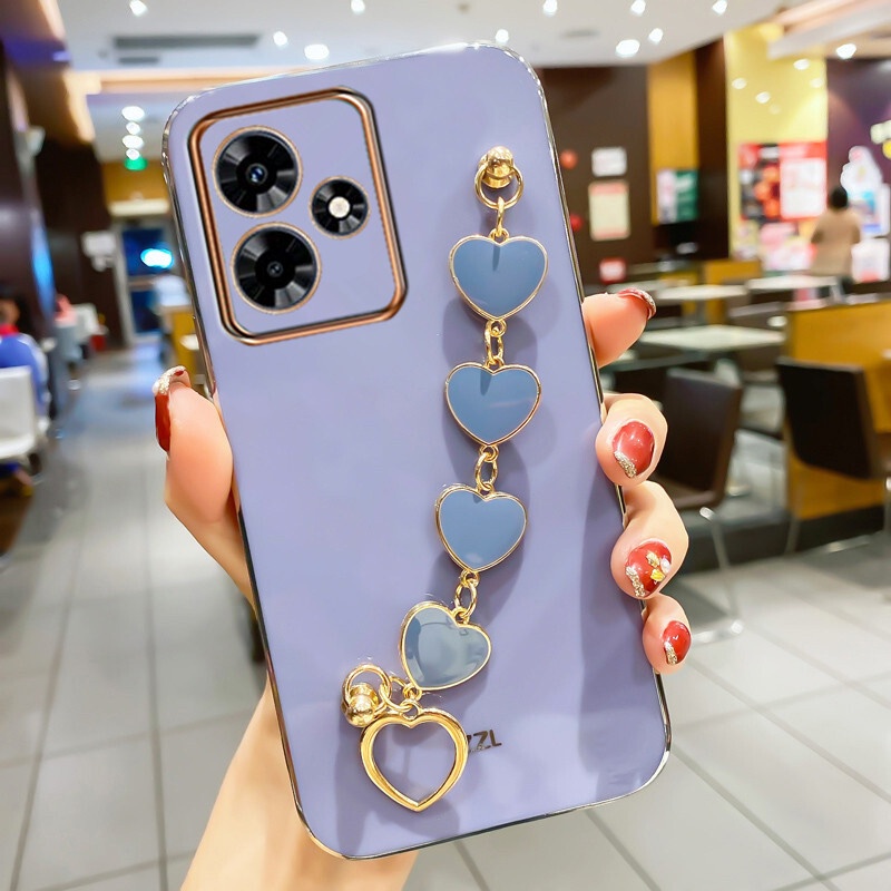 Ốp Điện Thoại TPU Mềm Gắn Dây Đeo Hình Trái Tim 2023 Cho Realme C53 C55 NFC 4G Realme C53