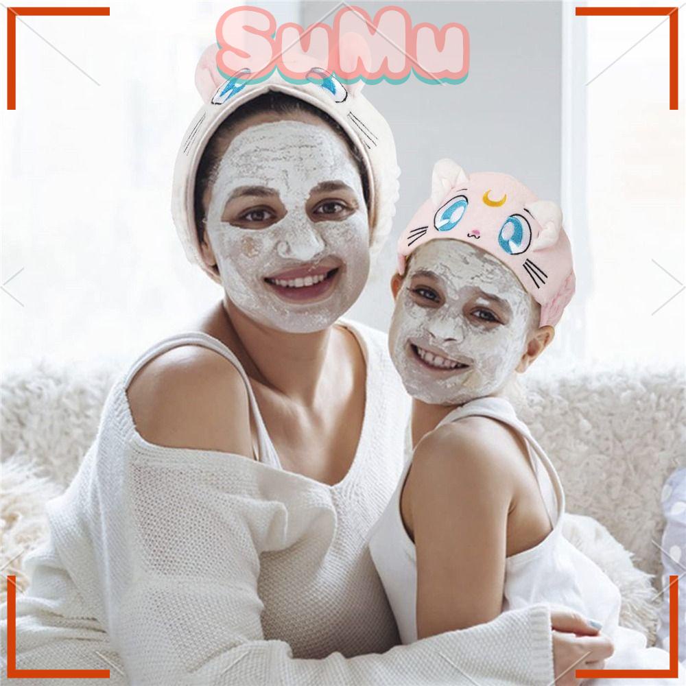 Băng Đô Rửa Mặt / Trang Điểm In Họa Tiết Mèo Dễ Thương