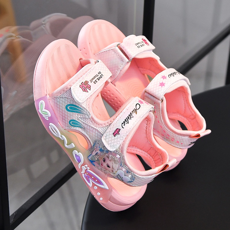 Dép Sandal Cho Bé Gái 3-12 Tuổi, Xăng đan Dép Quai Hậu Công Chúa Đế Dẻo In Họa Tiết Màu Pastel Siêu Xinh