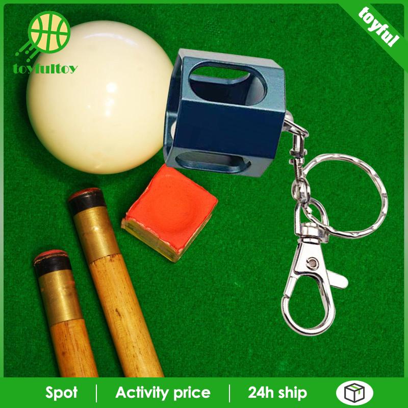 Hộp Đựng Phấn Dạng Cây Cơ Bida Bằng Kim Loại Gọn Nhẹ Kèm Móc Khóa Ốp