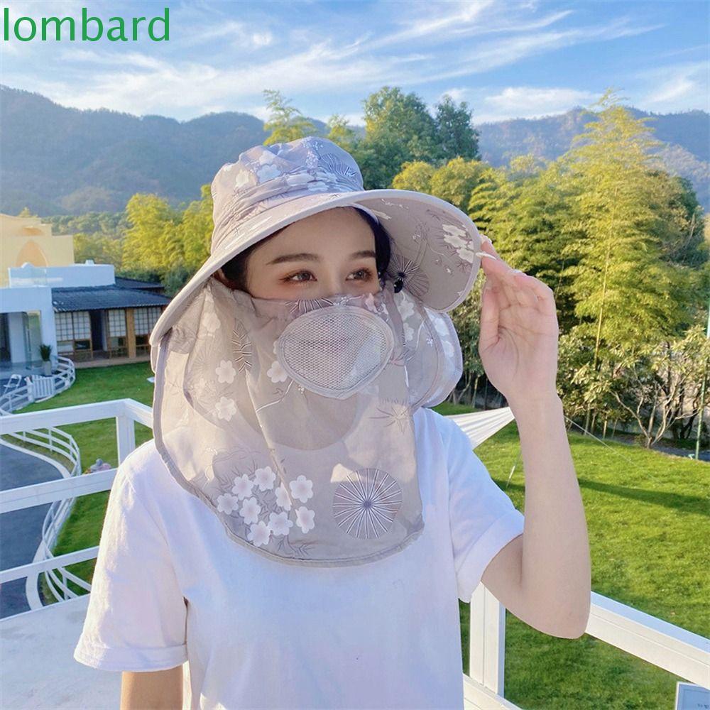 Lombard Mũ Lưỡi Trai Chống Nắng Kèm Mặt Nạ Che Mặt Phối Lưới Thời Trang Mùa Hè Tiện Dụng