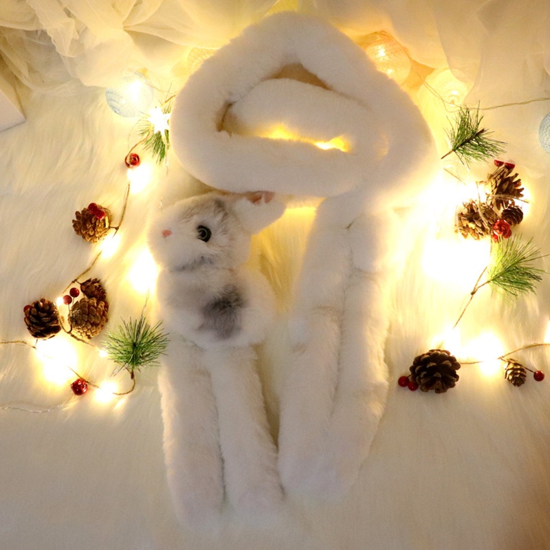 Khăn Choàng Cổ Vải Lông Mềm Mại Hình Động Vật Thời Trang Thu Đông Cho Nữ