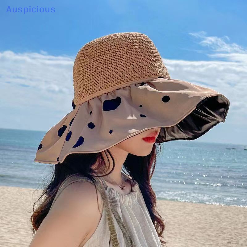 Mũ Rộng Vành Họa Tiết Chấm Bi Thời Trang Dành Cho Nữ
