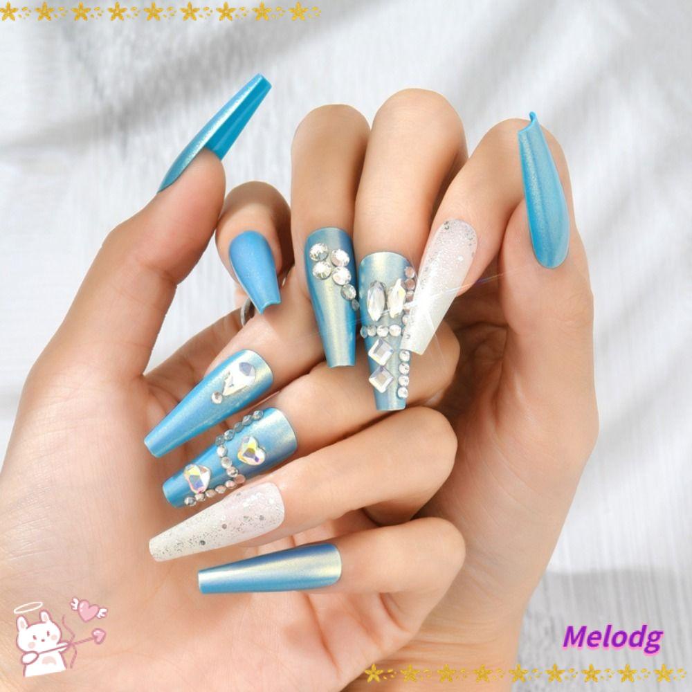 Bộ 24 Móng Tay Giả Dạng Nhấn Che Phủ Toàn Diện Phong Cách Pháp