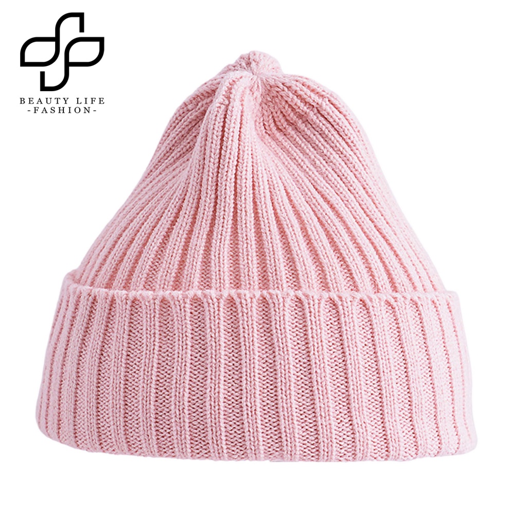 Mũ Beanie Dệt Kim Dày Dặn Màu Kẹo Giữ Ấm Tai Dùng Làm Đạo Cụ Chụp Ảnh Cho Bé