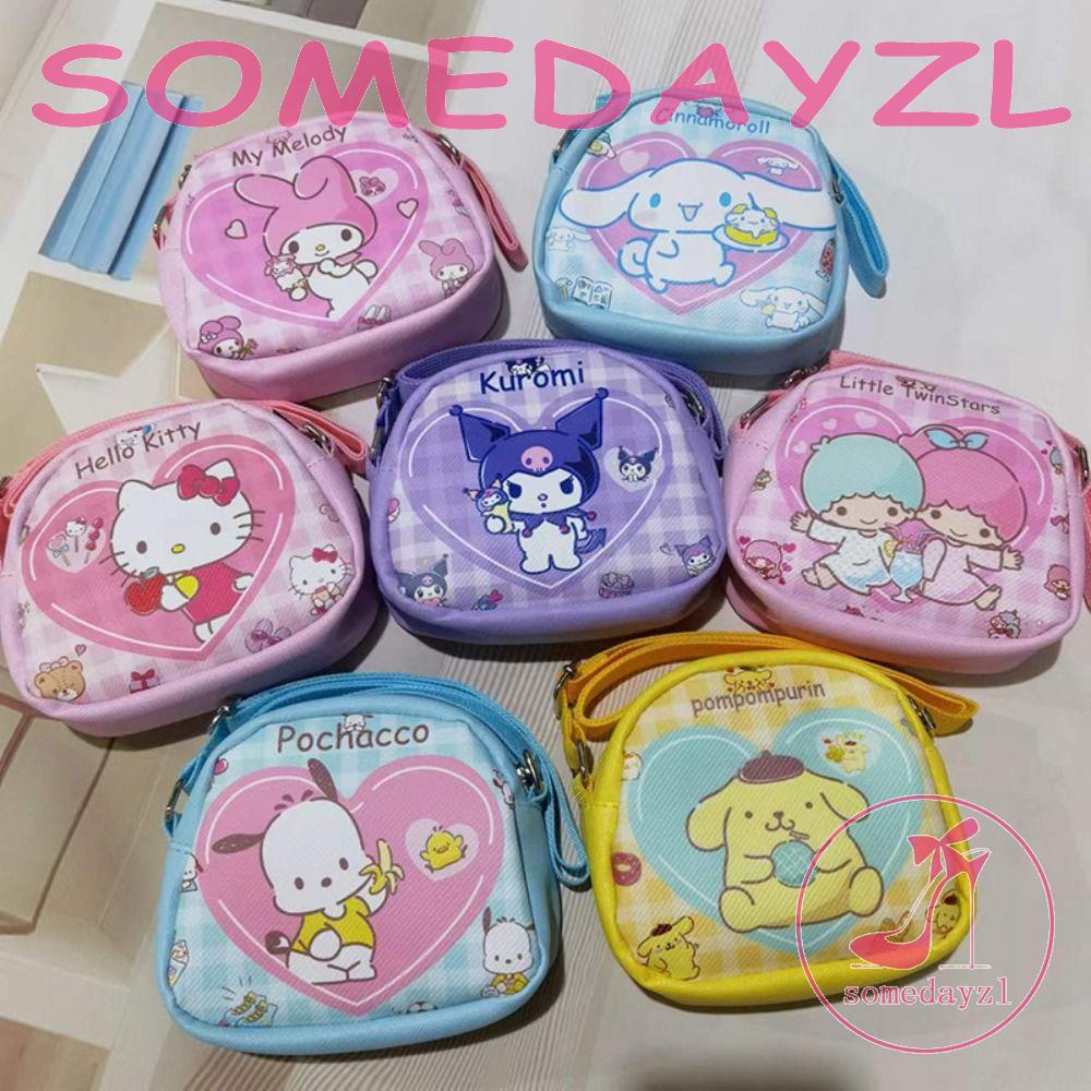 Túi Đeo Chéo Vai Bằng Da PU Họa Tiết Mèo Kitty Melody Dễ Thương