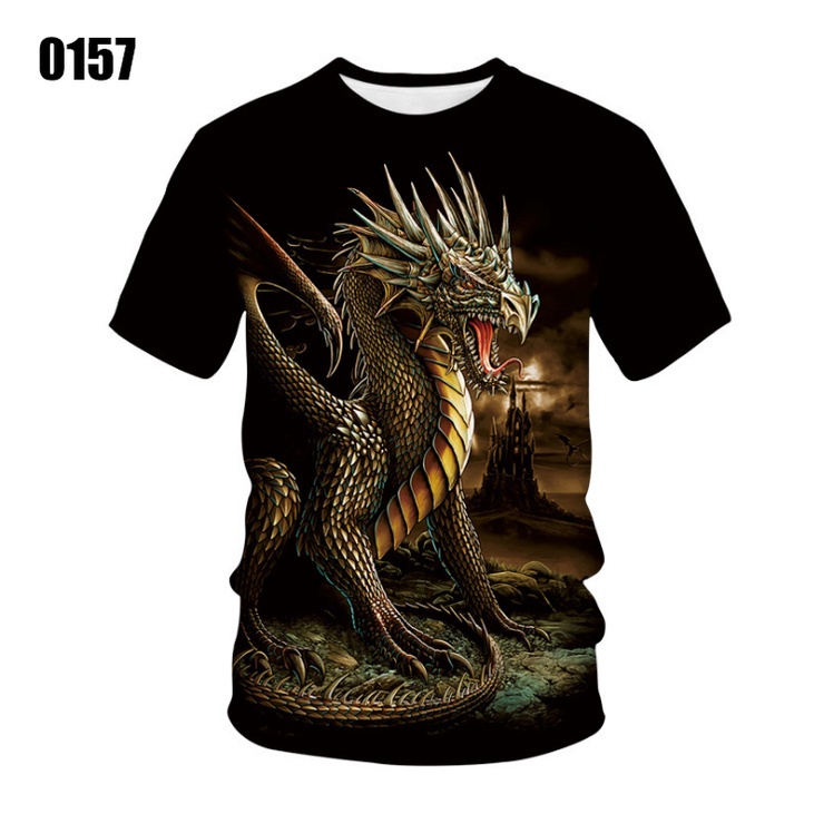 Áo Thun Nam Ngắn Tay In Hình Rồng 3D Thời Trang/áo oversize nam