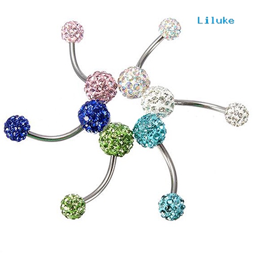 Khuyên Rốn Chất Liệu Thép Không Gỉ Đính Đá Nhân Tạo Kích Thước 14G